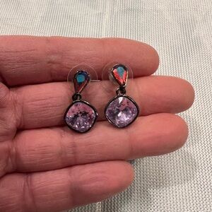 Givenchy Elegant Pink Stone Drop Earrings